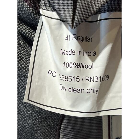 Jos A Bank 1905 41R Slim Charcoal Gray Twill Blazer Sport Suit Jacket - Picture 15 of 16